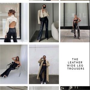 BOA Because Of Alice High Waisted Faux Leather Wide Leg Trousers Pants Size M